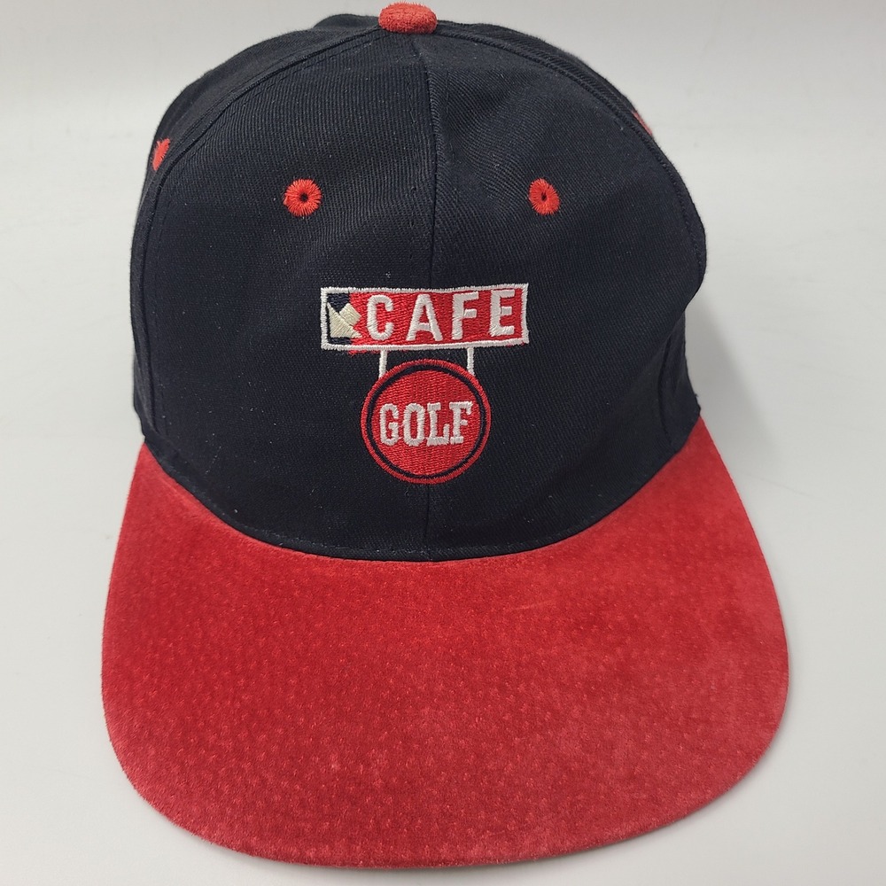 Vintage Tin Cup Hat Strapback Black Red‎ Cafe Golf Movie Promo 1996 90s Logo Men